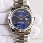 High Quality Copy Rolex Day-Date 40MM Watch MingZhu Movement SS Blue Roman Dial
